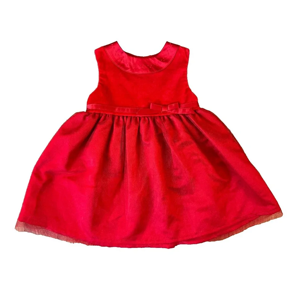 Carters Baby Girl 18 Months Dress Party Holiday Red Christmas Valentines Bow